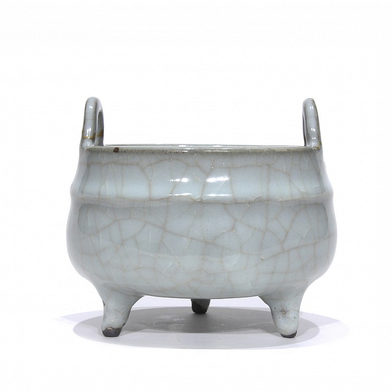 Incensario celadon, dinastía Qing.