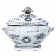 Gran sopera de porcelana china de exportación, dinastía Qing, s.XIX