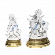 Dos figuras de porcelana de Algora, s.XX