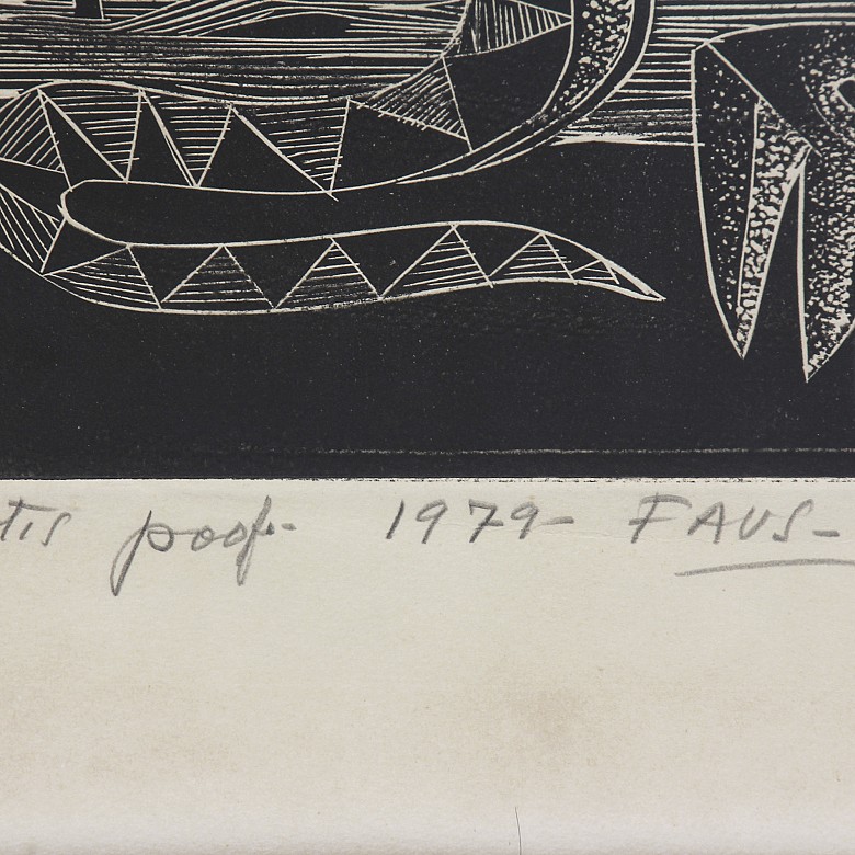 Lot of five engravings of Salvador Sanz Faus (1918-1997) - 3