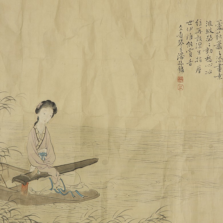 Pintura con firma Pan Chun Yung (1852-1921) 