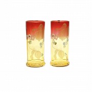 Pair of glass vases, Art Nouveau, late 19th century - early 20th century