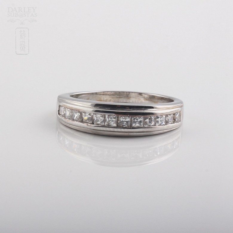 Ring in sterling silver, 925m / m, with rhodium. - 2