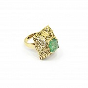 Ring in 18 k yellow gold and emerald - 2