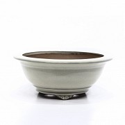 White enameled pot, Yixing, China.