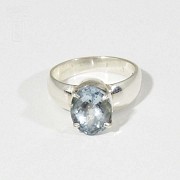天然海藍寶石銀戒指 - 1