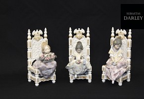 Tres figuras de porcelana de Lladró 