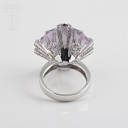 Ring 27.83cts Amethyst  and Diamonds in White Gold - 2