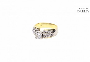 18k yellow gold ring with diamonds.