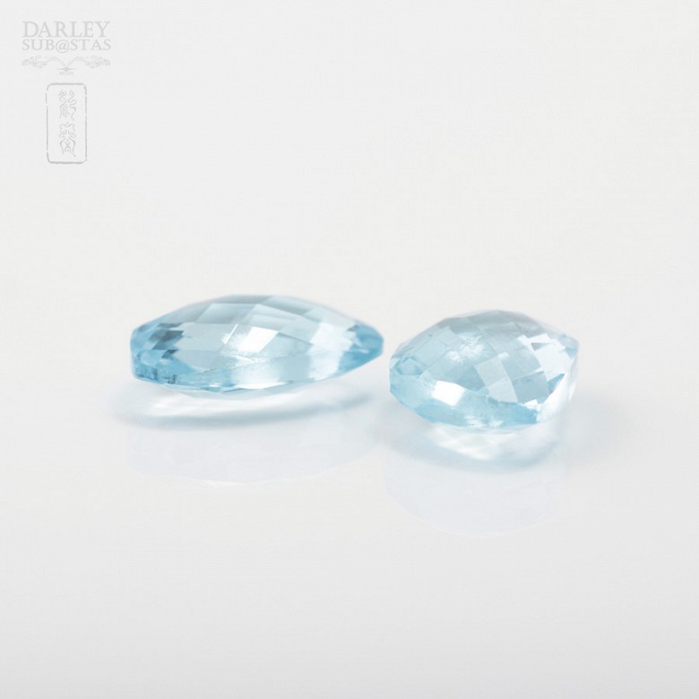 Pair of blue topaz 15.50cts - 2