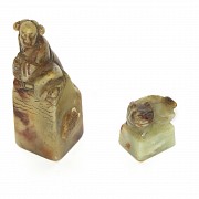 Two carved stone seals, 20th century