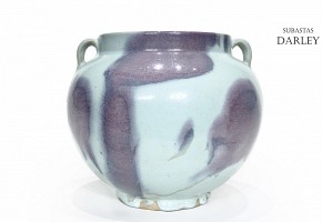 Tinaja Junyao de cerámica vidriada, dinastía Yuan (1279-1368).