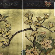 Biombo chino de cuatro hojas, S.XX - 3