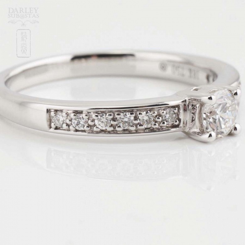 Solitaire 18k white gold and diamonds - 6