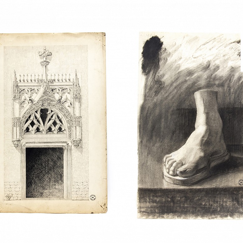 Fernand Durozé (1876-1961) Dos dibujos.