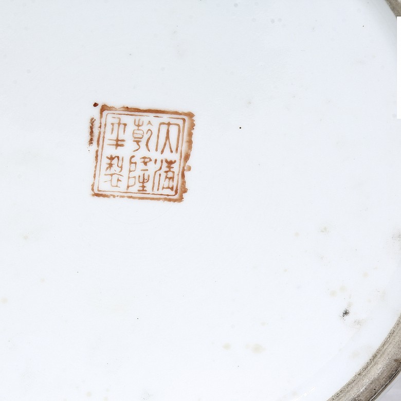 Pair of Cantonese porcelain sharps, 20th century