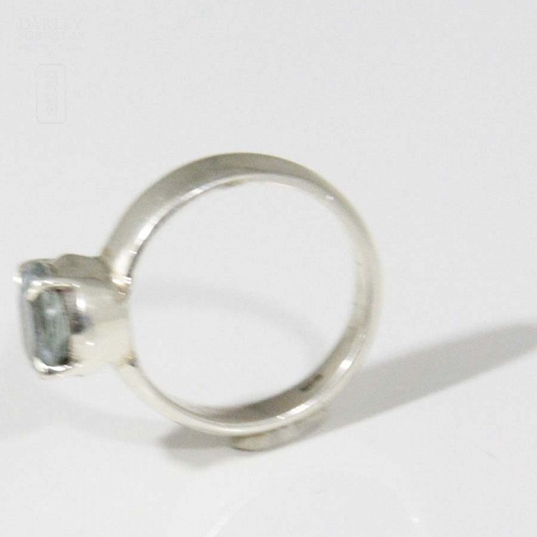 天然海藍寶石銀戒指 - 3