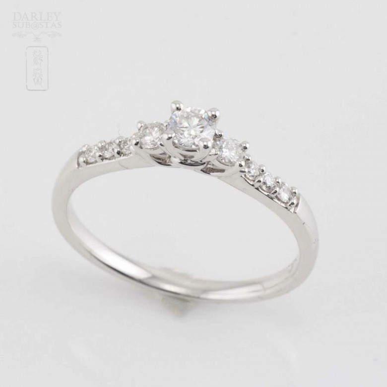 Solitaire 18k white gold and diamonds - 5