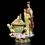 Chinese porcelain enamelled lady, 20th century