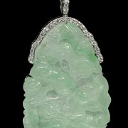 Jade pendant with 18k gold, 20th century