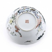 Porcelain bowl with landscape and flowers, 20th century