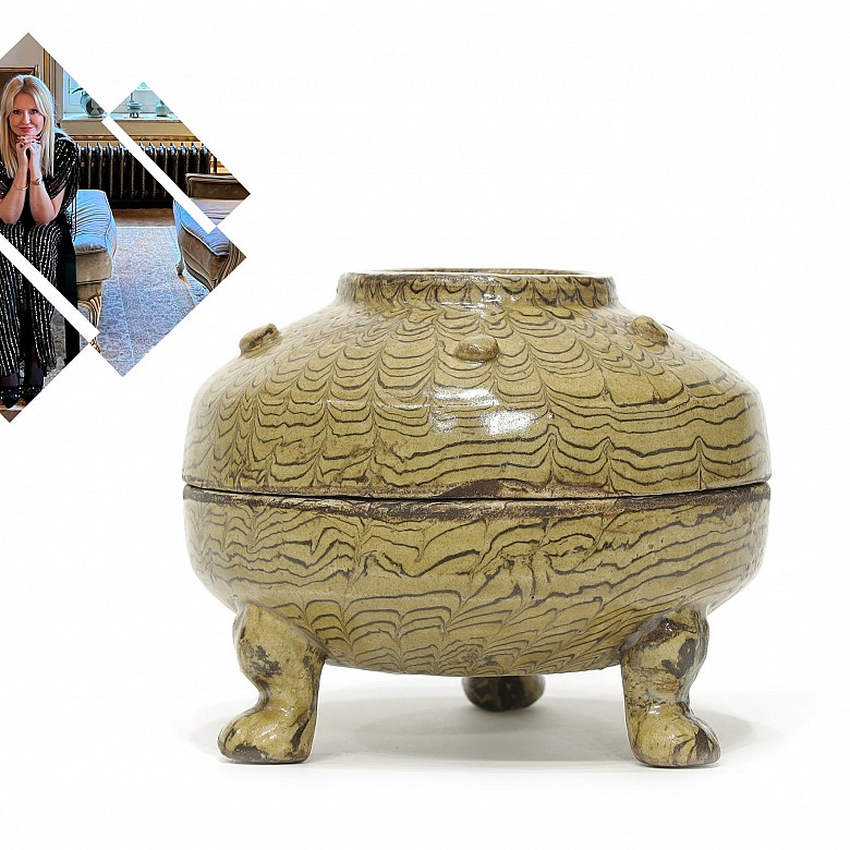 Caja de cerámica vidriada, Dangyangyu, dinastía Song.