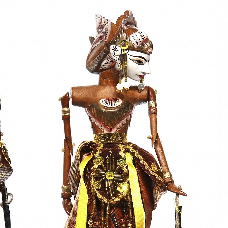 Pareja de marionetas indonesias, s.XX