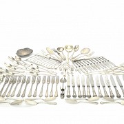 Punched Spanish silver cutlery, mid-20th century