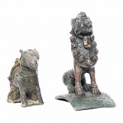 Dos figuras mitológicas de bronce, Indonesia, s.XIX-XX