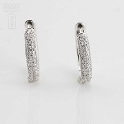 Earrings in 18k white gold and diamonds. - 2