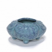 Incensario de cerámica vidriada, China, s.XX