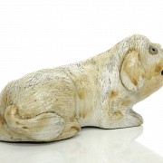 Porcelain enameled dog, 20th Century
