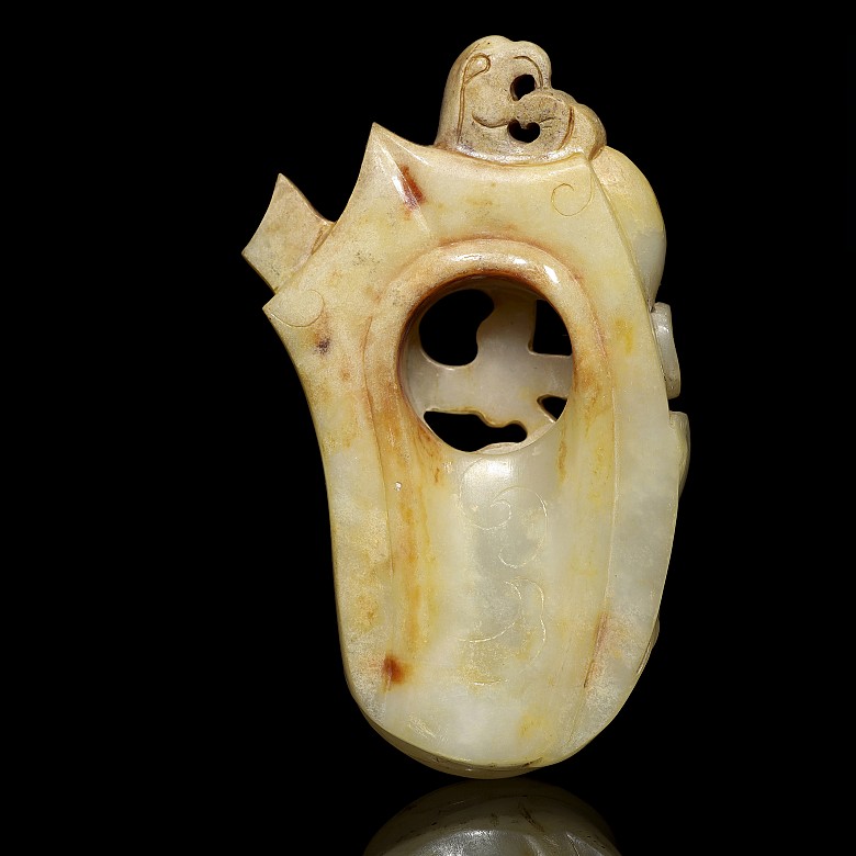 Carved jade figure with 