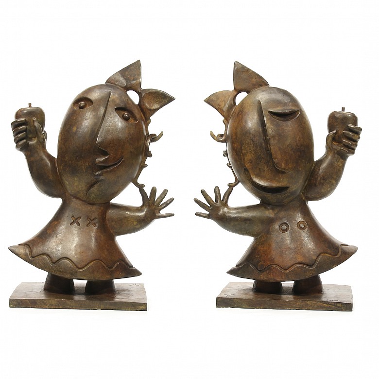 JuanGarcíaRipolles（1932）“蘋果女孩”青銅雕塑