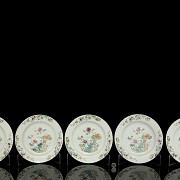 Cinco platos de Compañia de Indias, dinastía Qing - 7