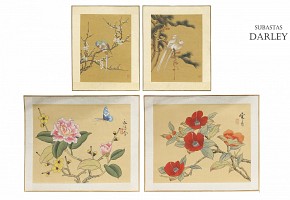 Lot of four paintings, 20th century, China.