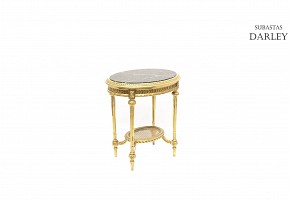 Golden oval side table, ffs.s.XIX