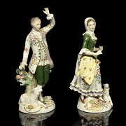 Pair of German porcelain, Sitzendorf, 19th century - 5