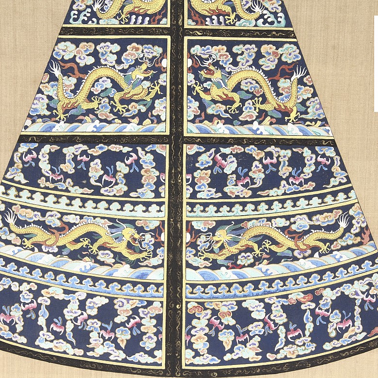 Página del inventario del ajuar imperial, dinastía Qing.