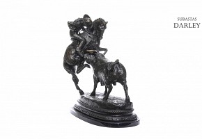 Escultura de bronce “Picador a caballo”, s.XX