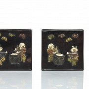 Pair of wooden boxes with inlaid wood, 20th century - 7