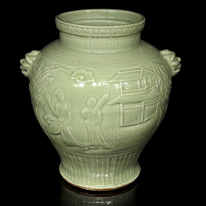 Jarrón de balaustre en cerámica vidriada, S.XX - 4