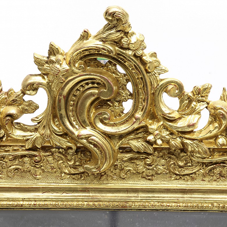 Espejo isabelino de madera dorada, s.XIX