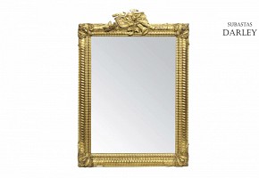 Espejo de madera dorada isabelino, S.XIX