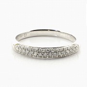 Half wedding ring with diamonds, 18k white gold - 2