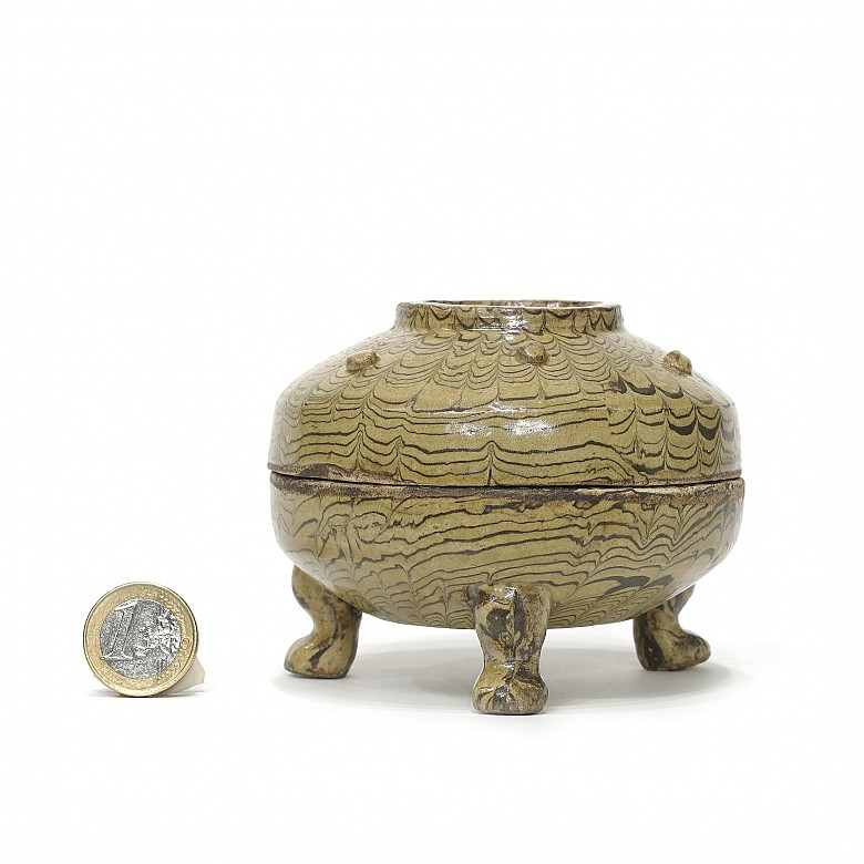 Caja de cerámica vidriada, Dangyangyu, dinastía Song.