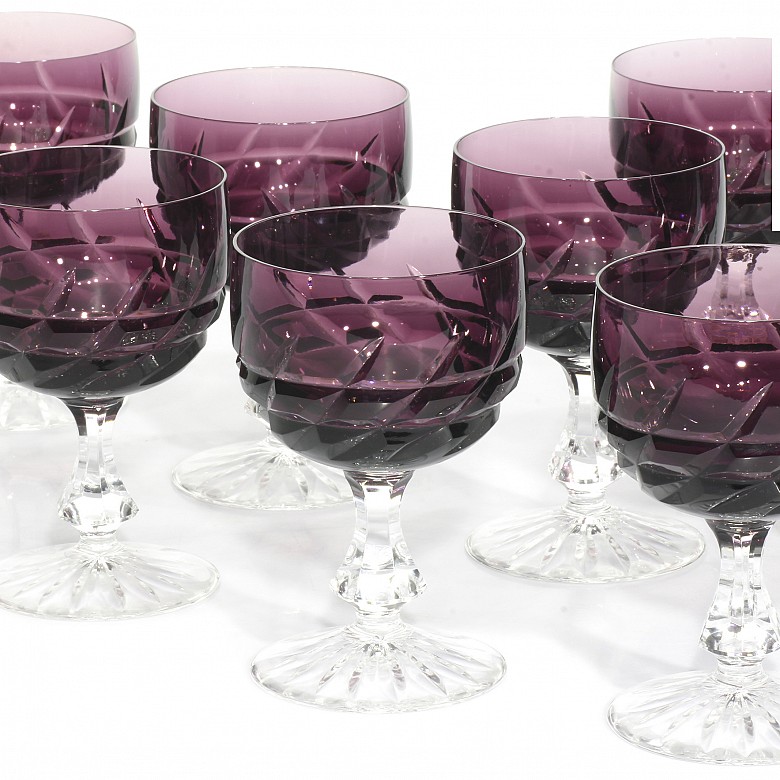 Conjunto de copas en cristal tallado, S.XX - 2