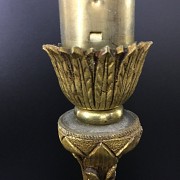 Leather table lamp bronze golden angel. - 4