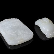 Two pieces of carved jade, 20th century