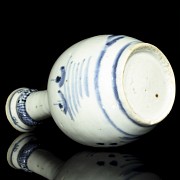 Jarrón de cerámica, azul y blanco, dinastía Qing - 4